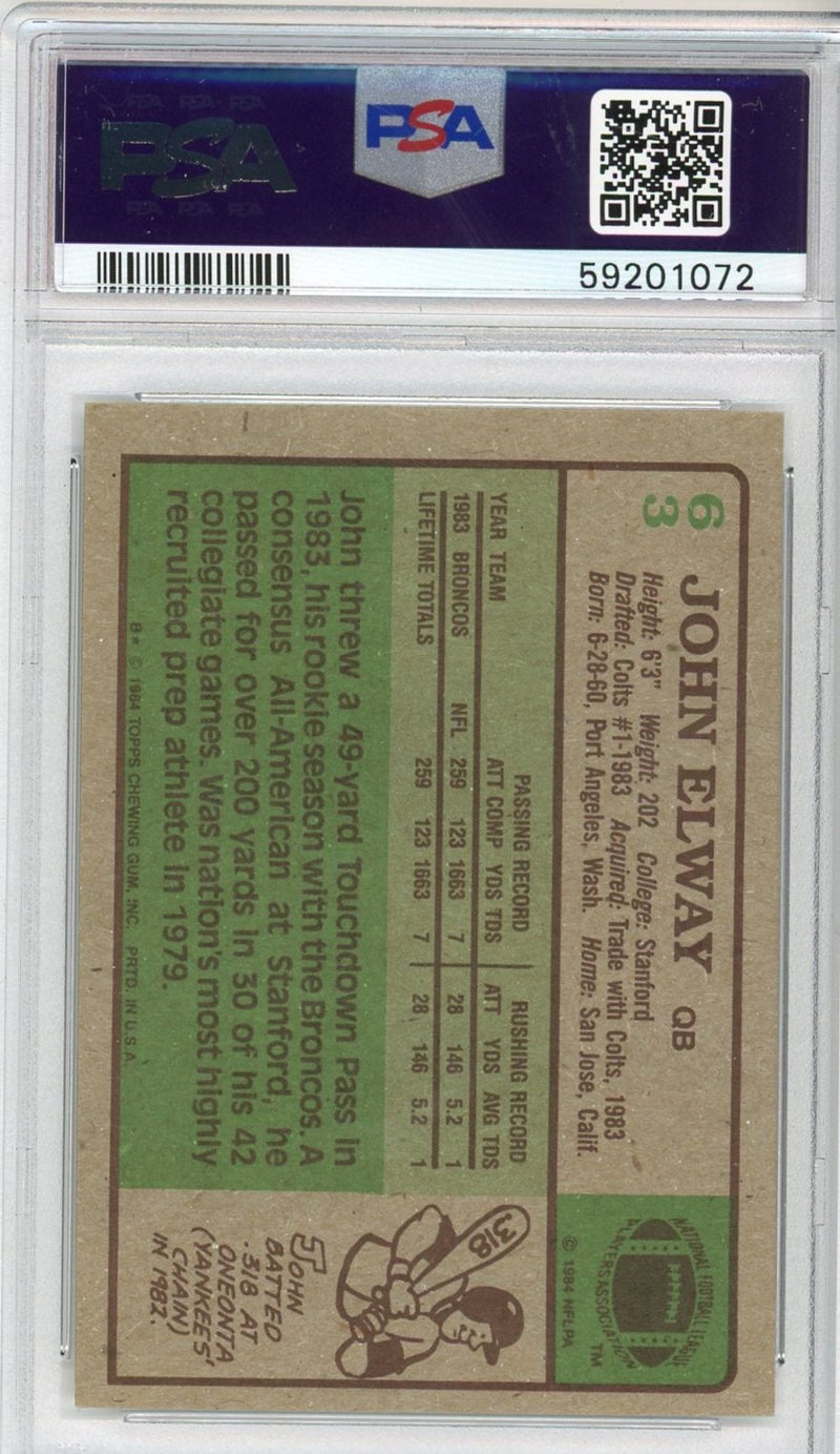 John Elway 1984 Topps PSA 7 RC