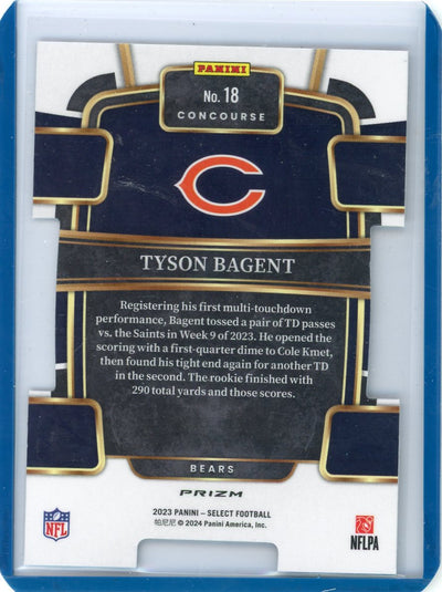 Tyson Bagent 2023 Panini Select Concourse Rookie Zebra Die-Cut SSP