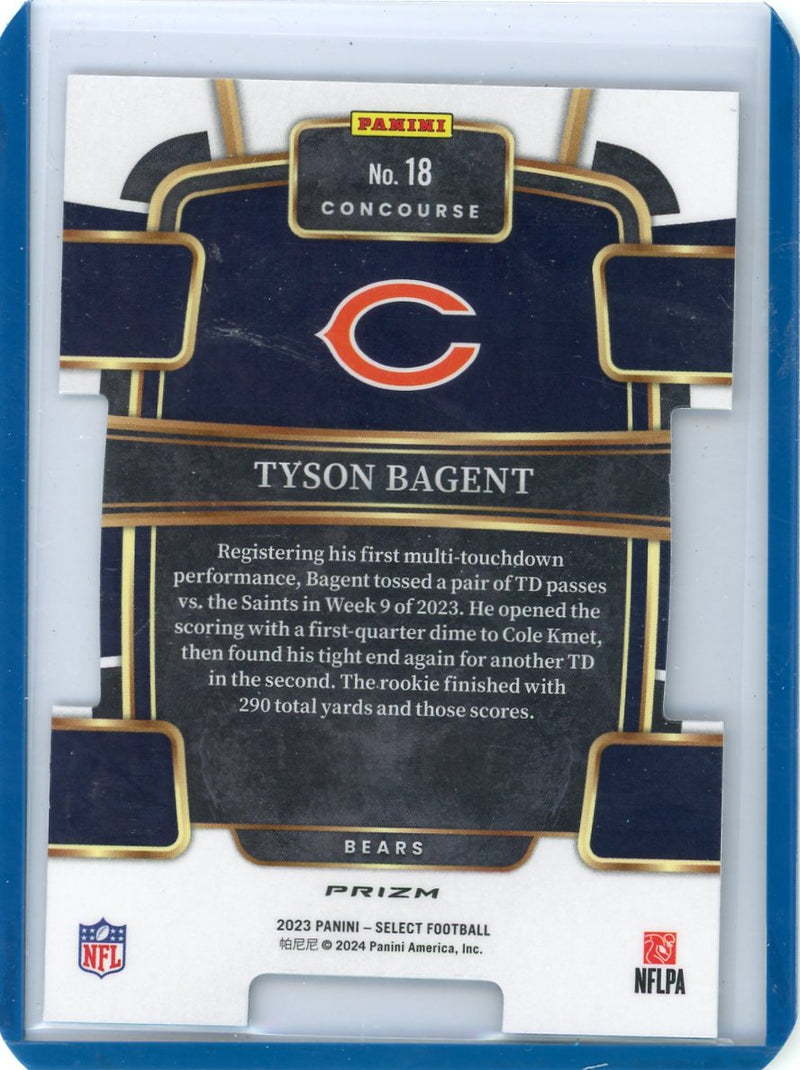 Tyson Bagent 2023 Panini Select Concourse Rookie Zebra Die-Cut SSP