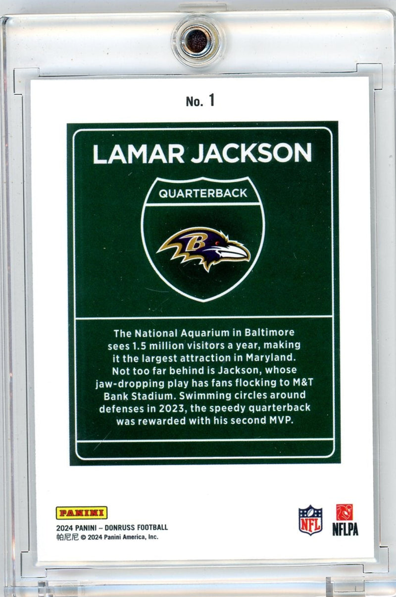 Lamar Jackson 2024 Panini Donruss Downtown SSP