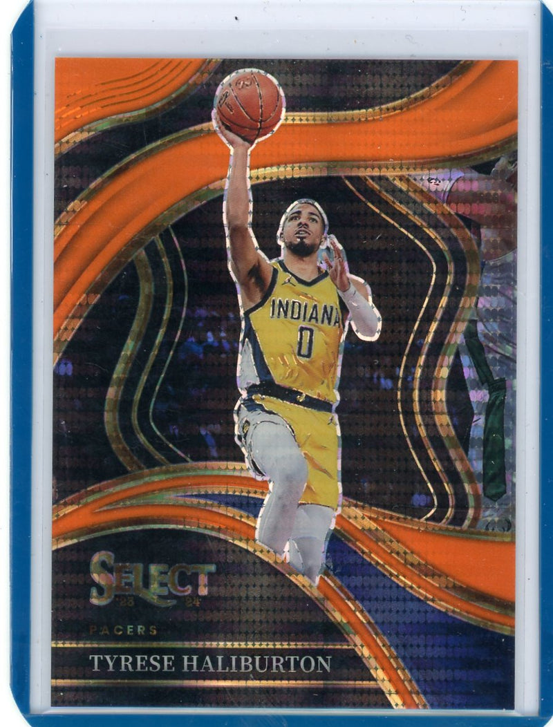 Tyrese Haliburton 2023 Panini Select Courtside Orange Pulsar FOTL 