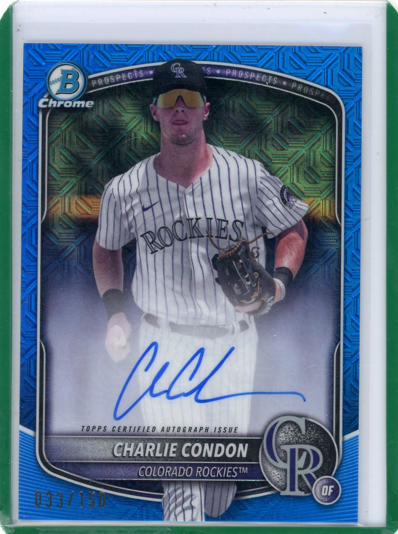 Charlie Condon 2025 Bowman Chrome Blue Mojo Autograph 
