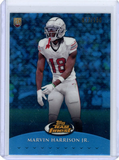 Marvin Harrison Jr. 2024 Topps Finest Team Finest blue ref. rookie card #'d 077/150