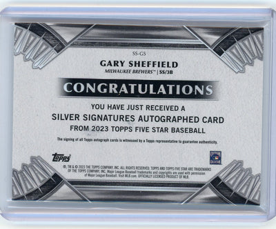 Gary Sheffield 2023 Topps Five Star Five Star Silver Signatures #'d 17/40