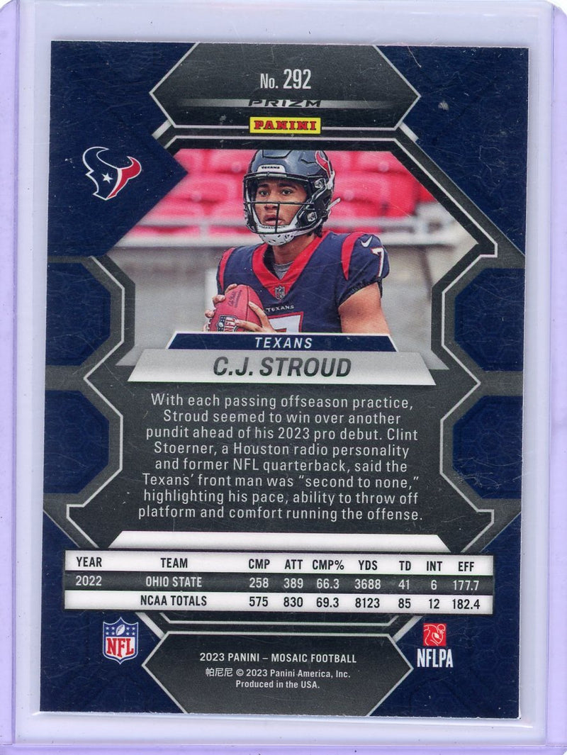 CJ Stroud 2023 Panini Mosaic Pink Camo Mosaic prizm rookie card