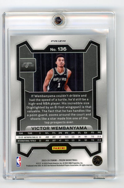 Victor Wembanyama 2023-24 Panini Prizm silver prizm rookie card