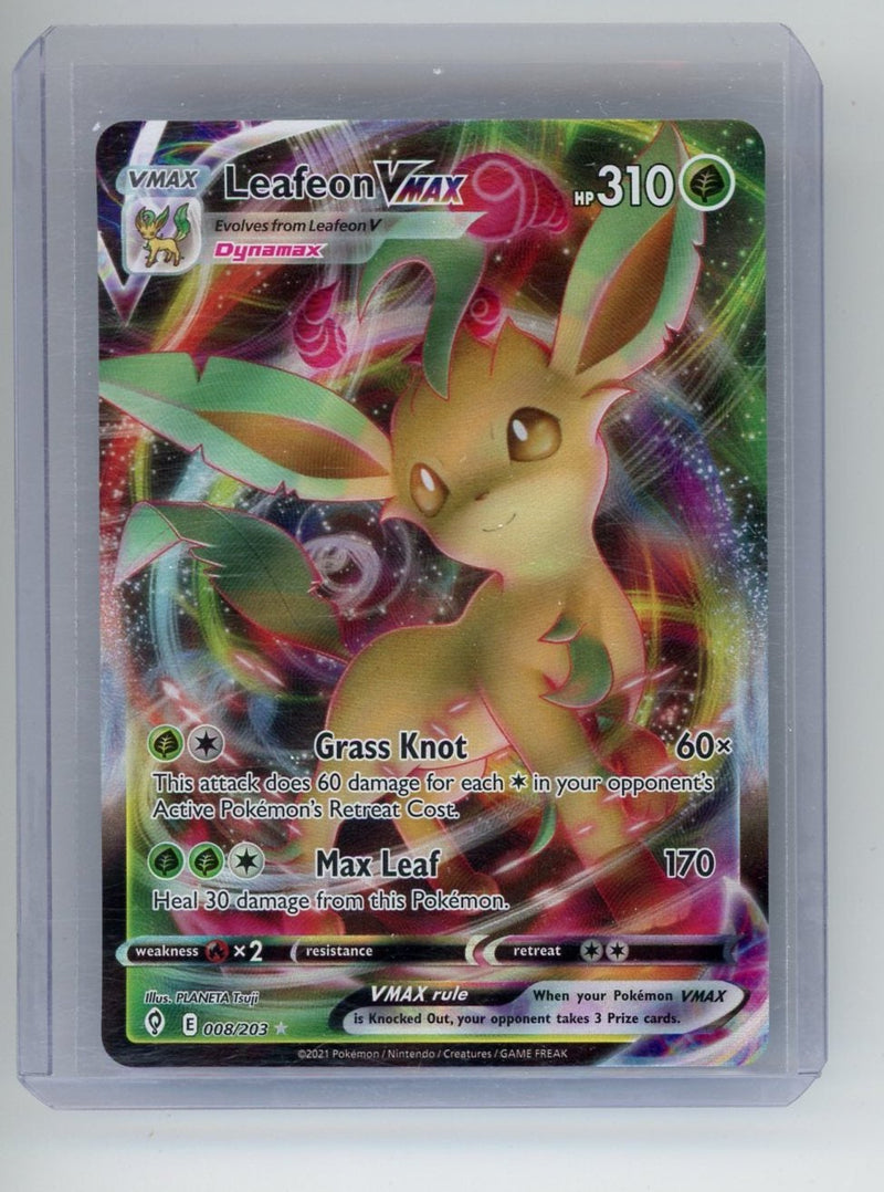 Leafeon VMAX 2021 Pokemon rare holo 008/203