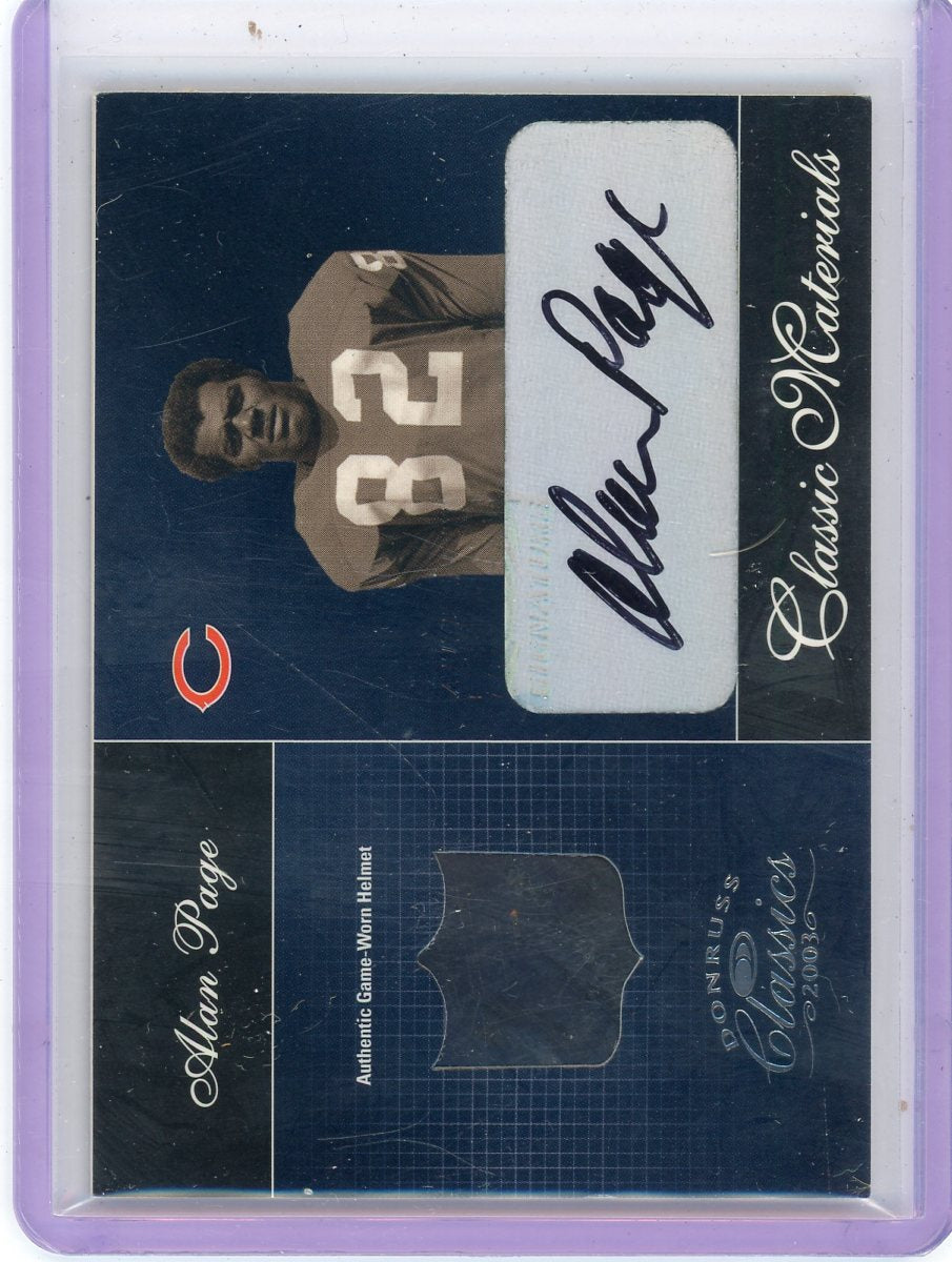 Alan Page 2003 Donruss Classics Classic Materials autograph helmet relic #'d 072/100