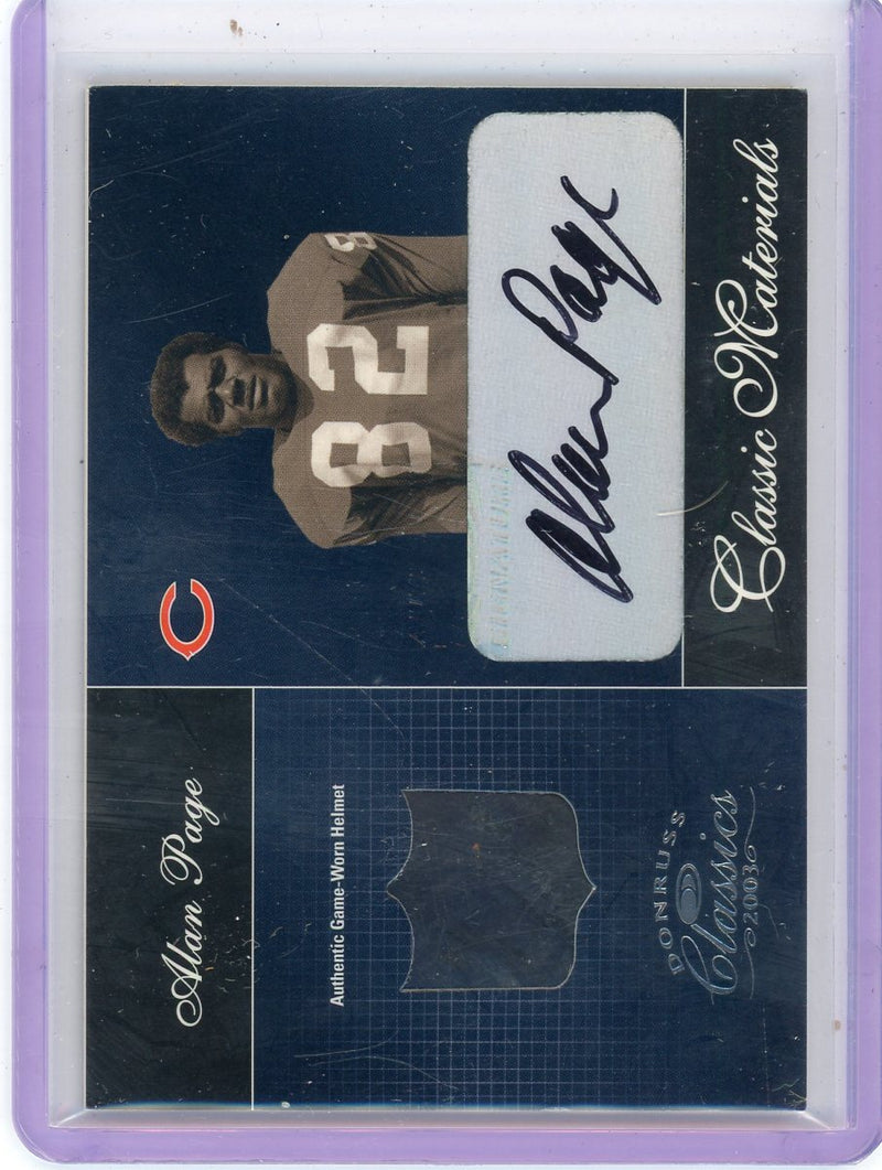 Alan Page 2003 Donruss Classics Classic Materials autograph helmet relic 