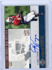 Reggie Wayne 2001 Pacific Rookie Signatures autograph rc #'d 168/500