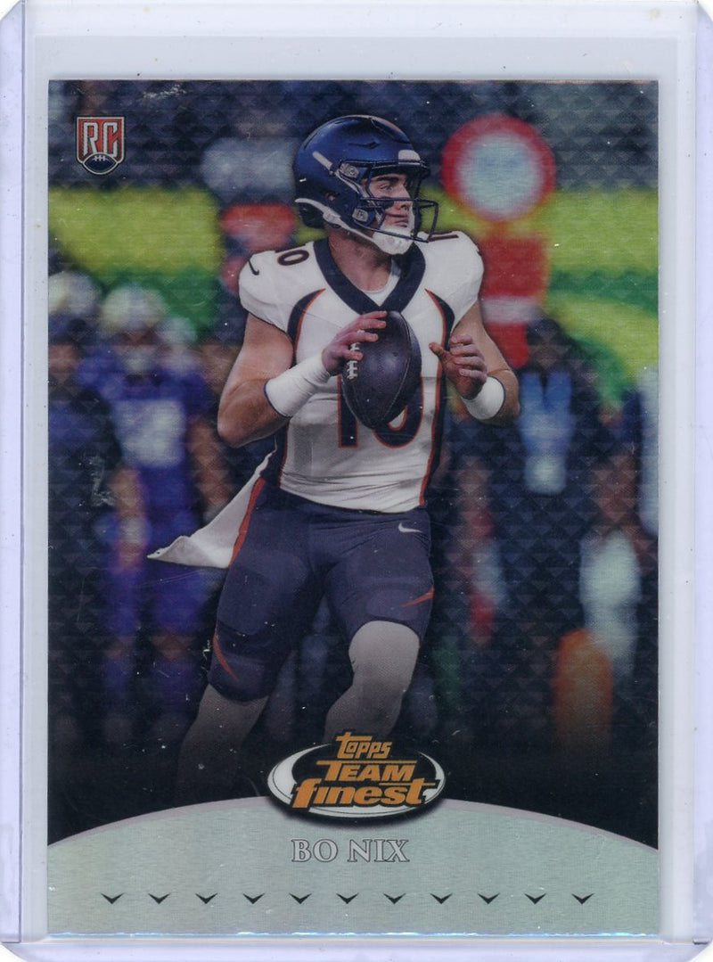 Bo Nix 2024 Topps Finest Team Finest rookie card