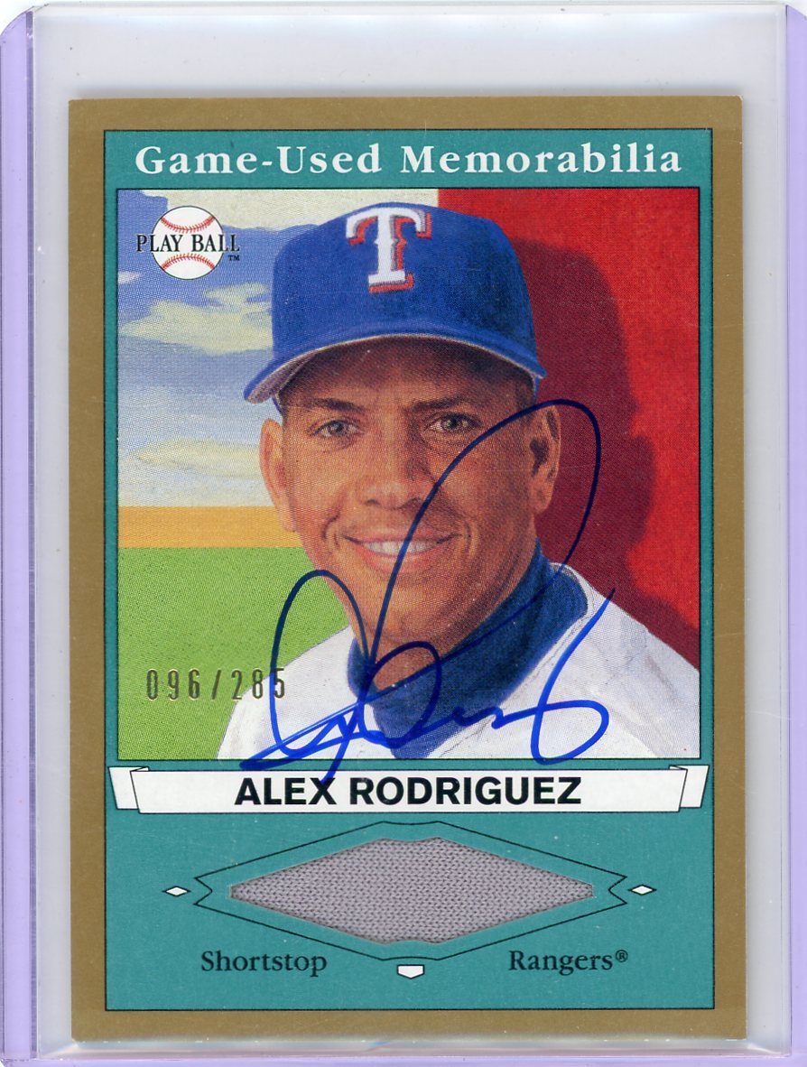Alex Rodriguez 2003 Upper Deck Play Ball autograph game-used memorabilia #'d 096/285