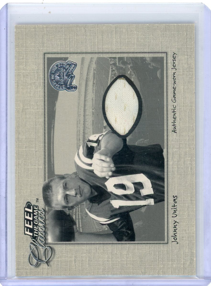 Johnny Unitas 2000 Fleer Feel the Game Classics game-used jersey relic