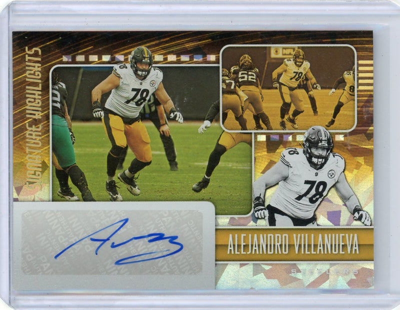 Alejandro Villanueva 2021 Panini Signature Highlights cracked ice autograph