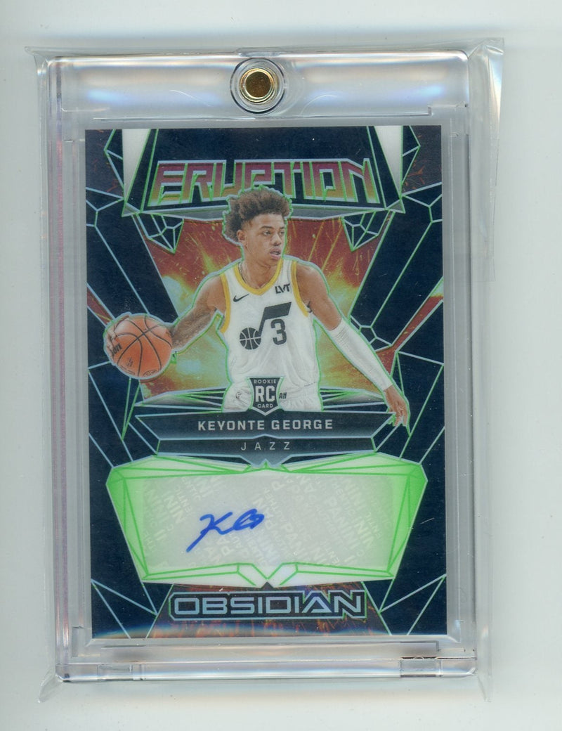 Keyonte George 2023 Panini Obsidian Eruption Green Rookie Autograph 