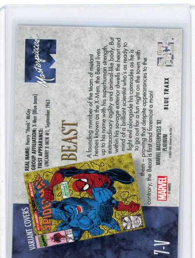 Spider-Man Beast 2024 Marvel Masterpieces '92 Platinum Blue Traxx #7V