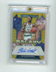 Nate Archibald 2023 Panini Obsidian Galaxy Ink Gold Mojo #'d 02/10