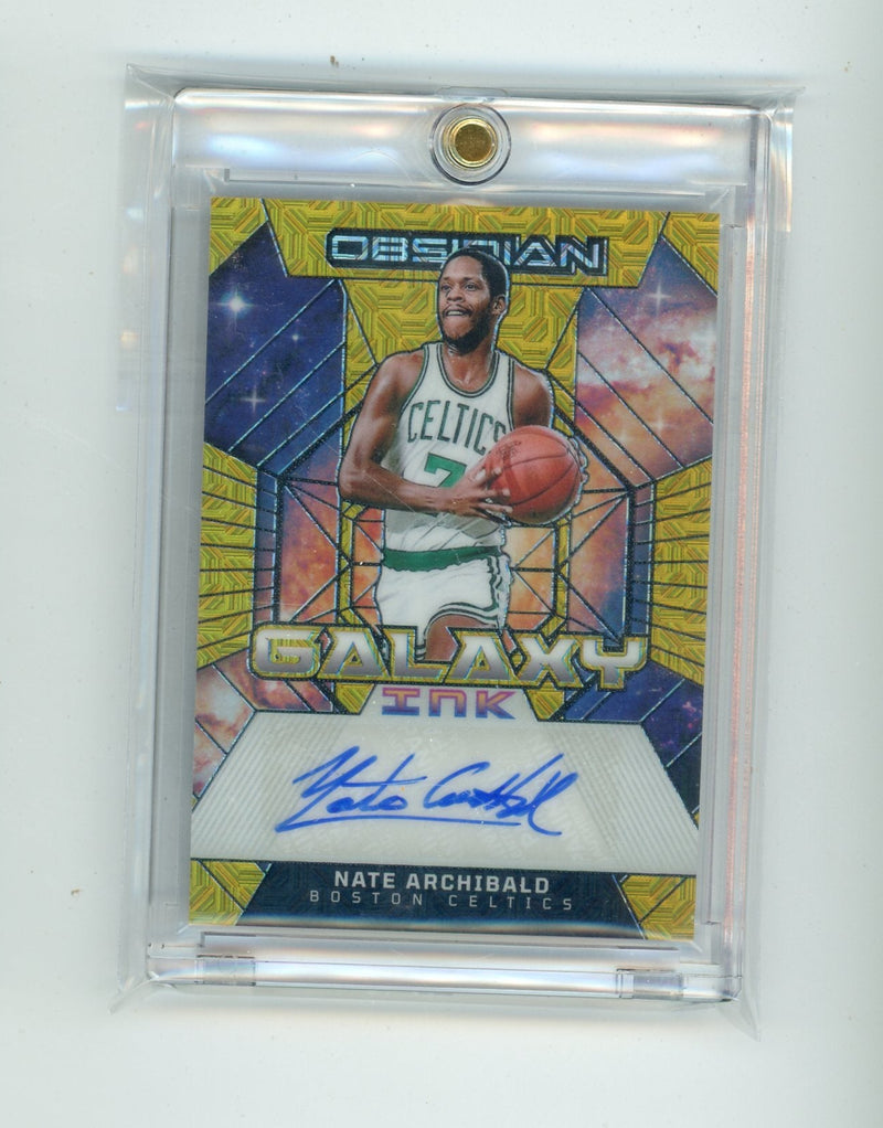 Nate Archibald 2023 Panini Obsidian Galaxy Ink Gold Mojo 