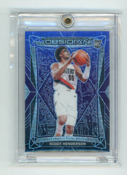Scoot Henderson 2023 Panini Obsidian Deep Sea Etch Rookie #'d 3/5