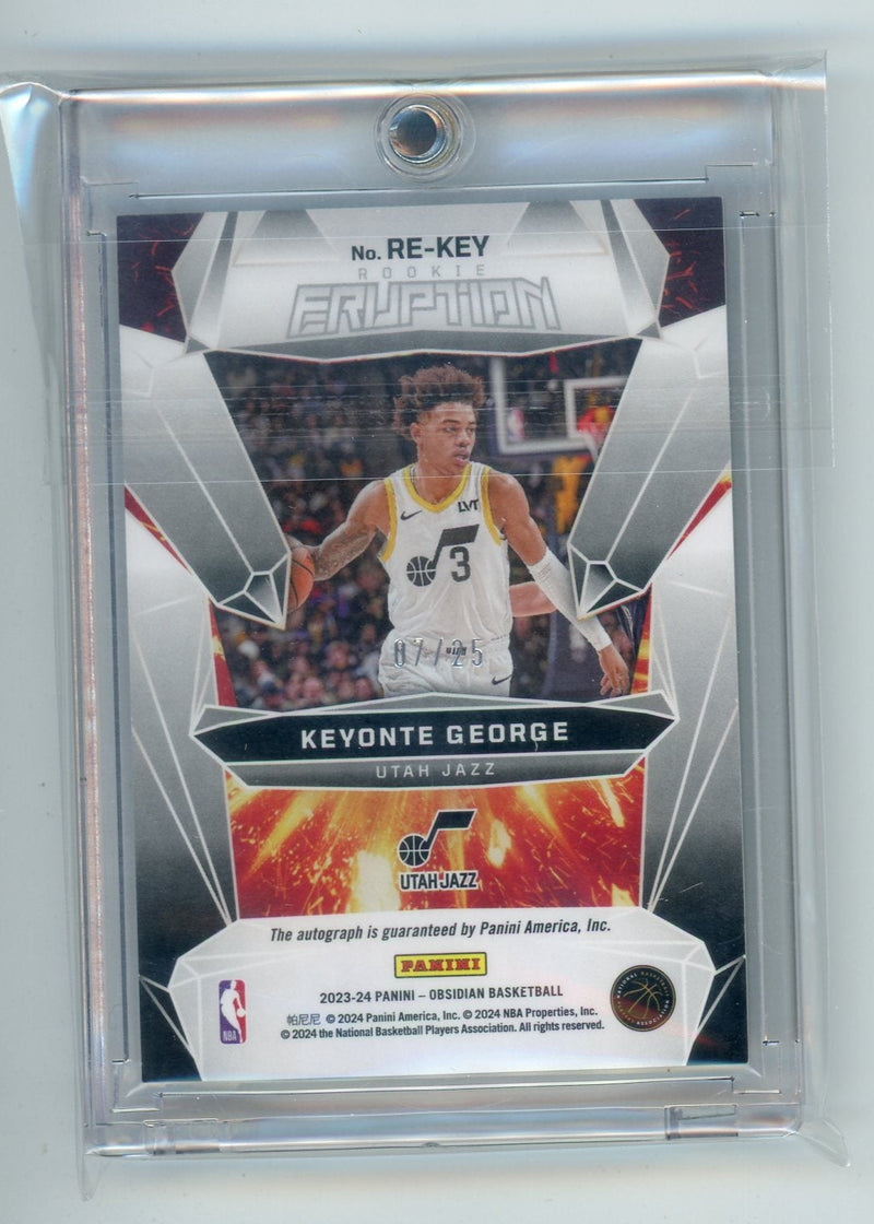 Keyonte George 2023 Panini Obsidian Eruption Green Rookie Autograph 