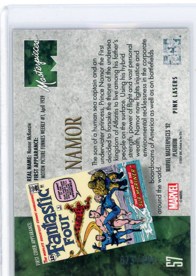 Namor 2024 Marvel Masterpieces '92 Platinum Pink Lasers #'d 673/992