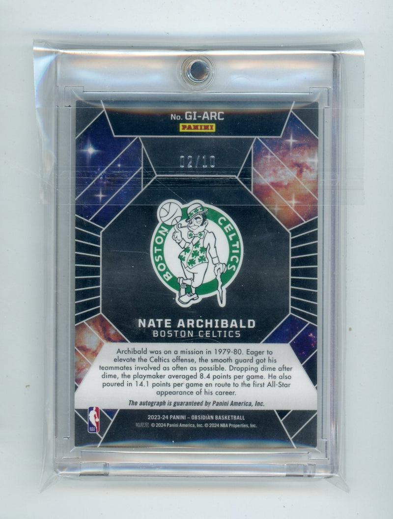 Nate Archibald 2023 Panini Obsidian Galaxy Ink Gold Mojo 