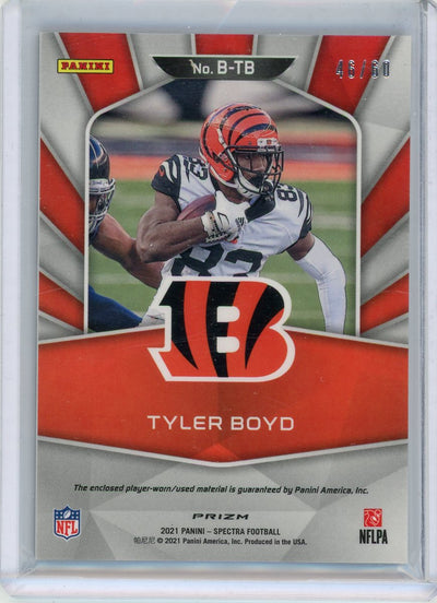 Tyler Boyd 2021 Panini Spectra Brilliance jersey relic #'d 46/60