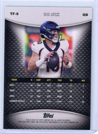 Bo Nix 2024 Topps Finest Team Finest rookie card