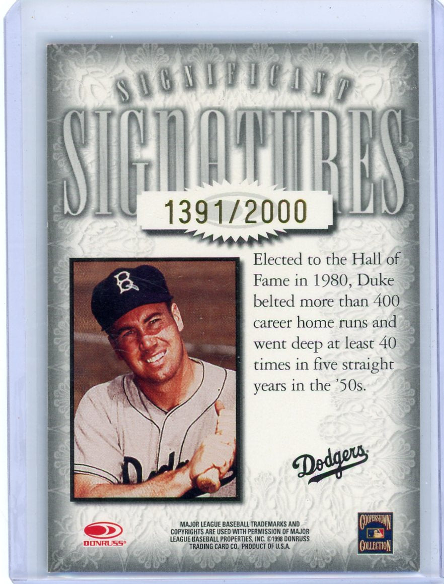 Duke Snider 1998 Donruss Significant Signatures autograph #'d 1391/2000
