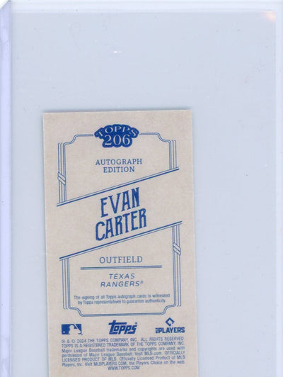 Evan Carter 2024 Topps T206 autograph rookie card