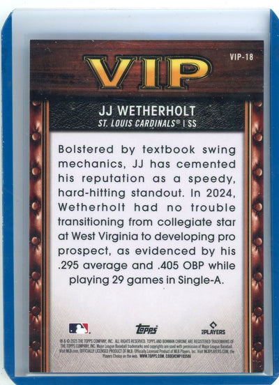 JJ Wetherholt 2025 Bowman Chrome VIP blue mojo ref #'d 113/150