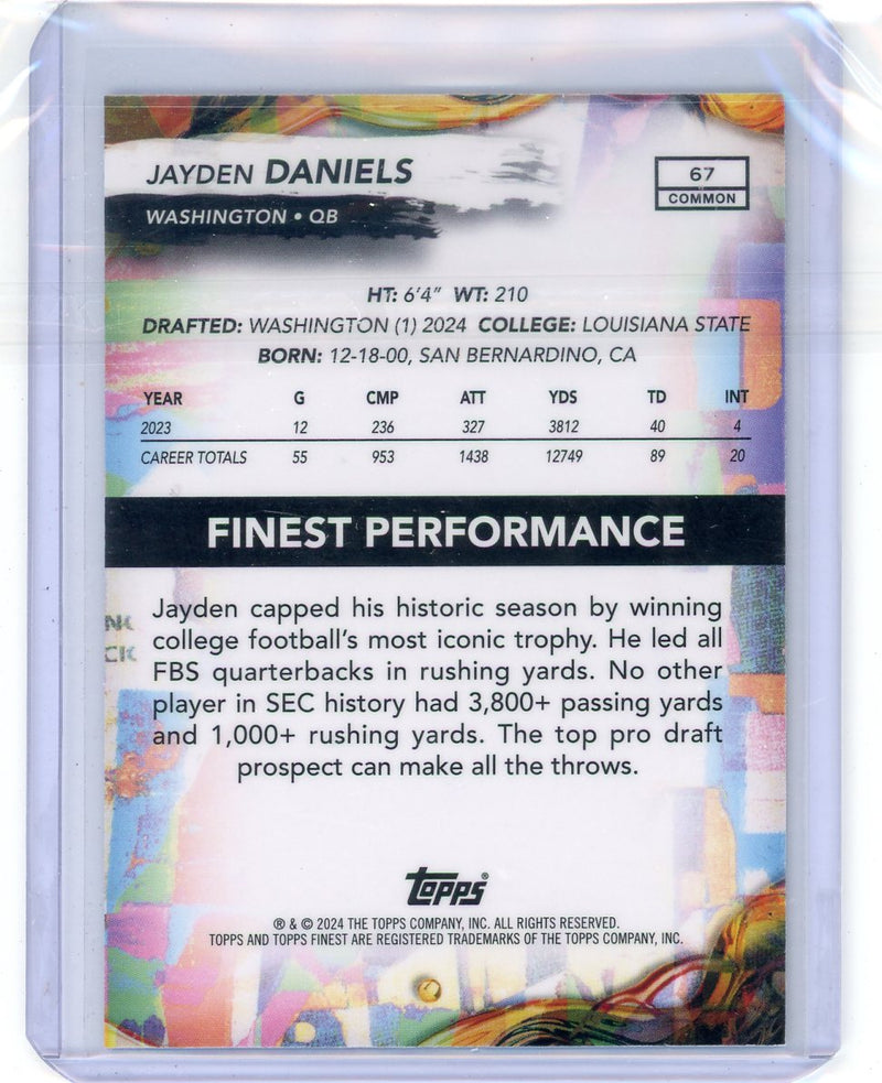 Jayden Daniels 2024 Topps Finest rookie card