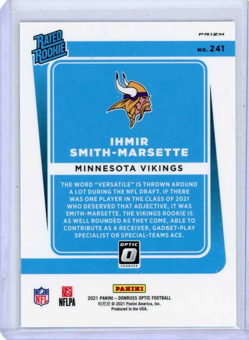 Ihmir Smith-Marsette 2021 Panini Donruss Optic rocket ship emoji prizm rookie card SP