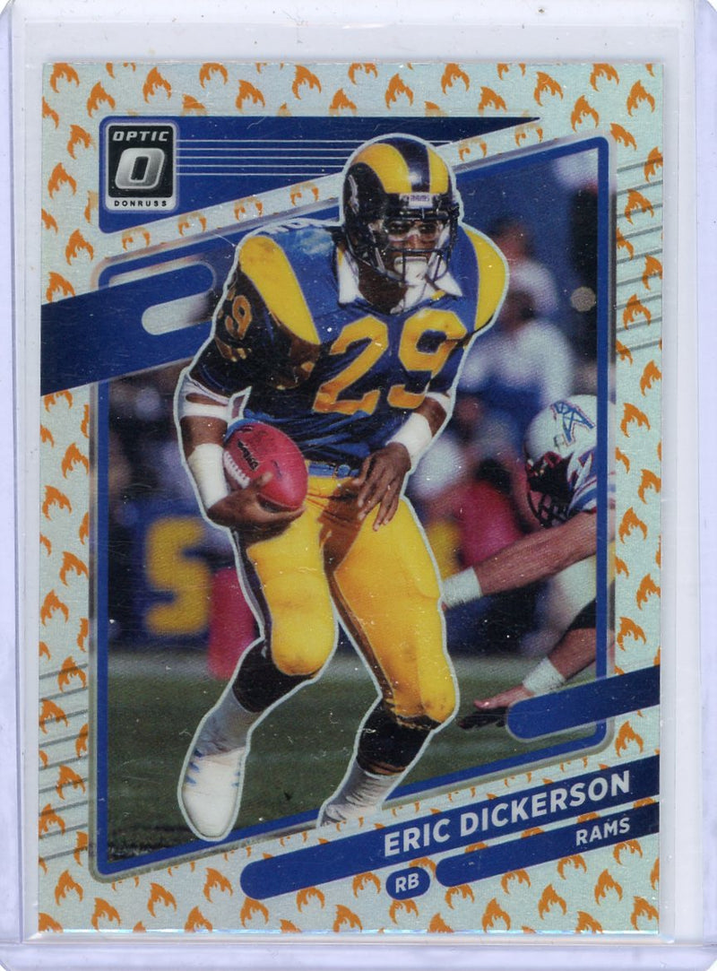 Eric Dickerson 2021 Panini Donruss Optic fire emoji holo SP