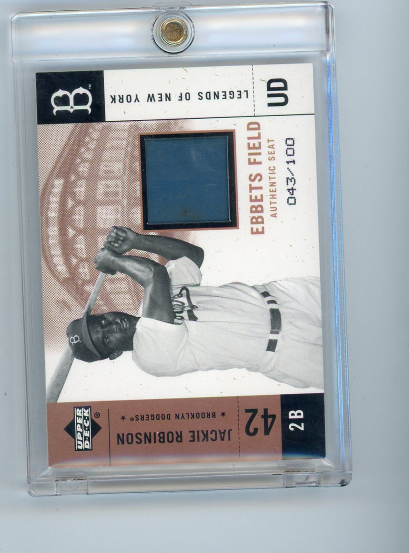 Jackie Robinson 2001 Upper Deck Legends of New York Ebbets Field seat relic 