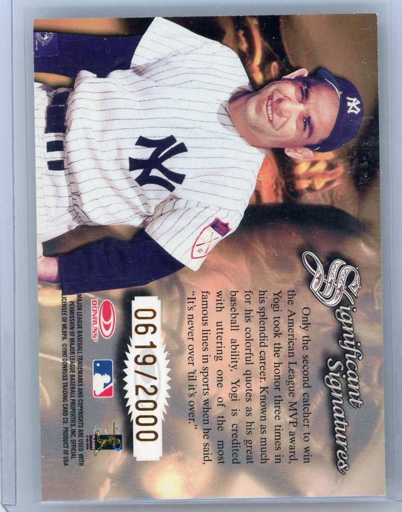 Yogi Berra 1997 Donruss Significant Signatures autograph 