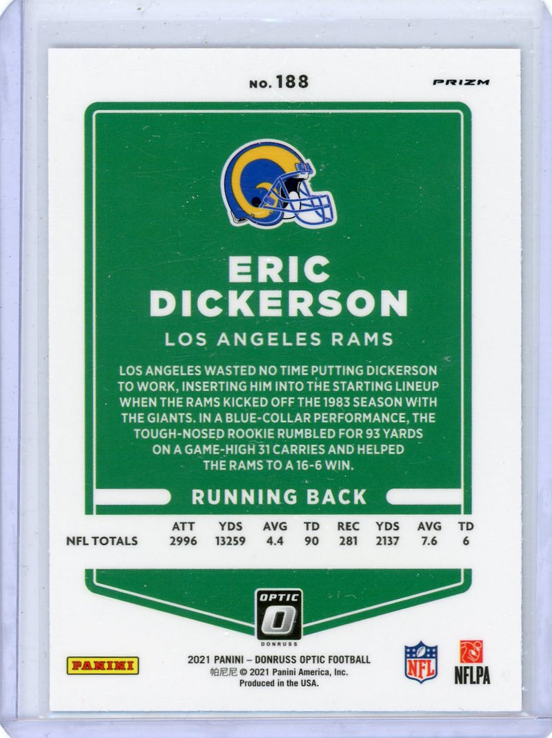 Eric Dickerson 2021 Panini Donruss Optic fire emoji holo SP