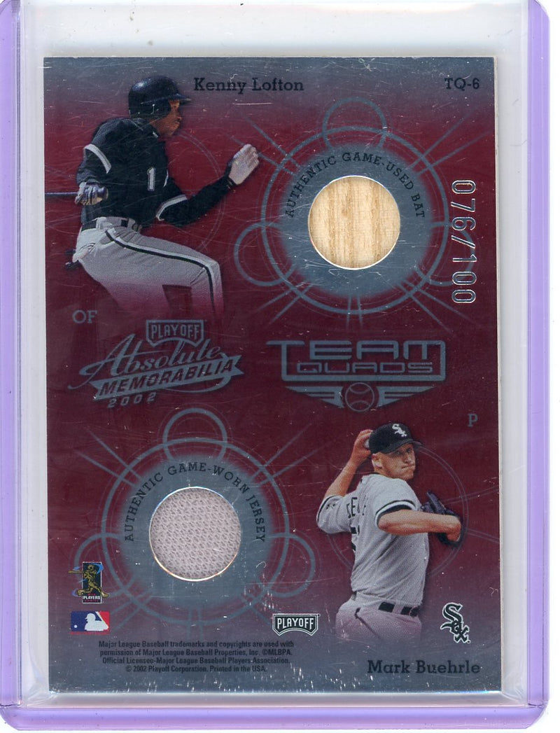 F Thomas M Ordonez K Lofton M Buehrle 2002 Playoff Absolute Team Quads relic 