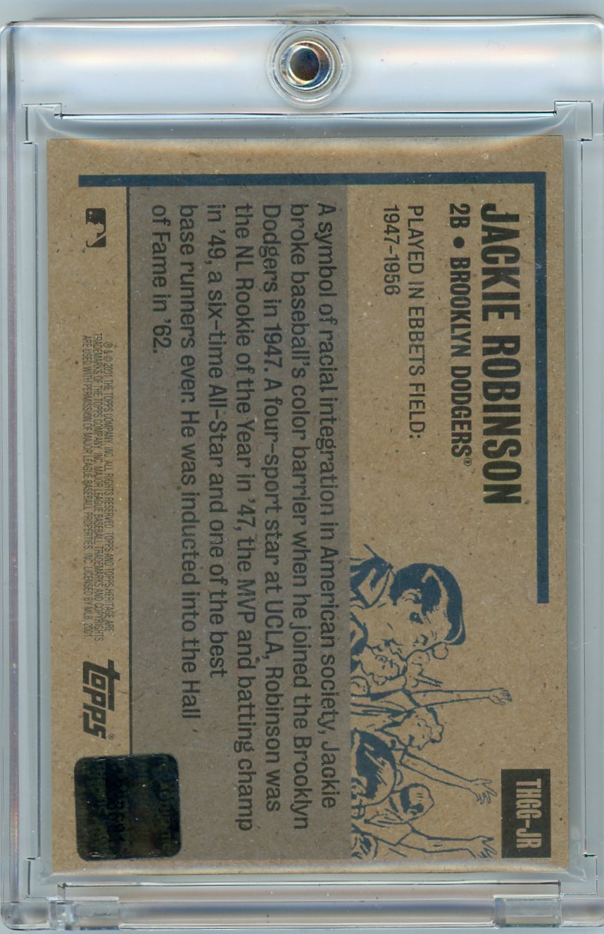 Jackie Robinson 2001 Topps Heritage Grandstand Glory Ebbets Field authentic seat relic