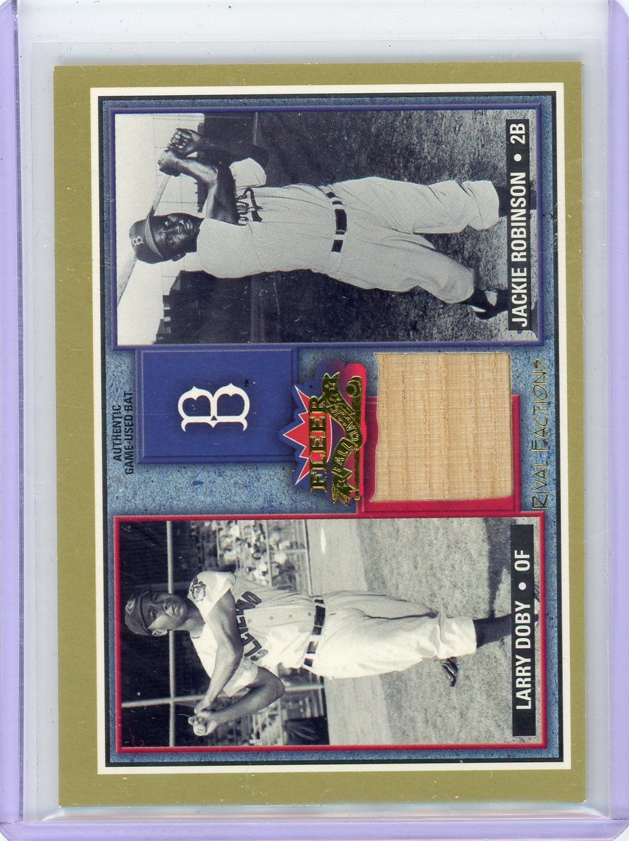 Larry Doby Jackie Robinson 2002 Fleer Fall Classic Doby bat relic