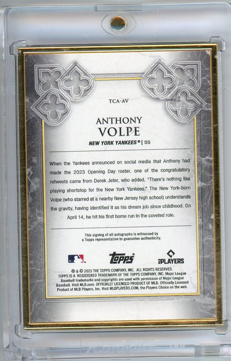 Anthony Volpe 2023 Topps Transcendent Rookie Autograph Gold Framed 