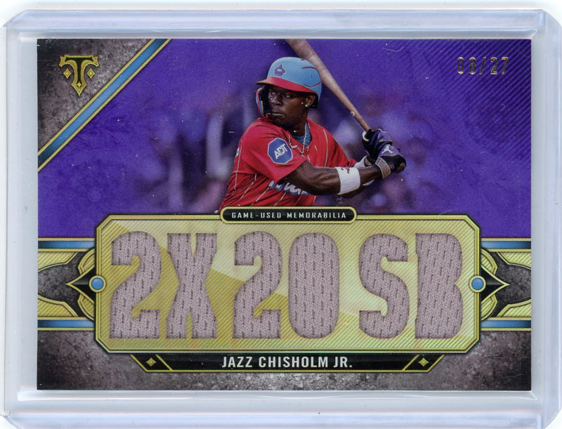 Jazz Chisholm Jr. 2024 Topps Triple Threads game-used jersey relic 