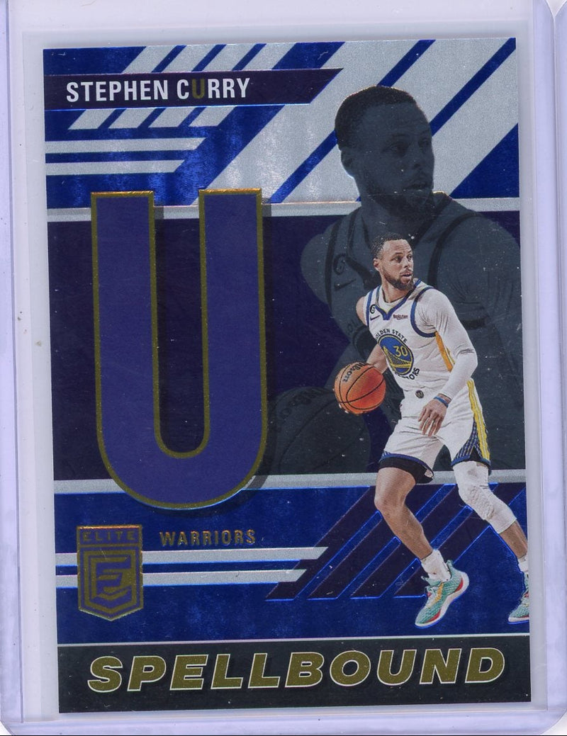Stephen Curry 2023-24 Panini Elite Spellbound "U" Blue 