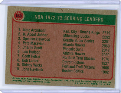 1972-73 Topps NBA Scoring Leaders #153