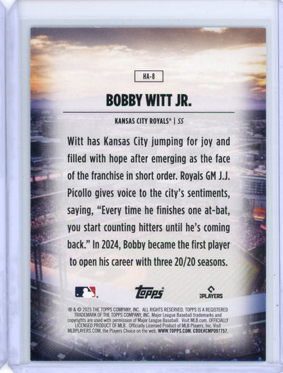 Bobby Witt Jr 2025 Topps Home Field Advantage SSP