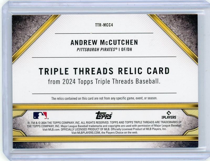 Andrew McCutchen 2024 Topps Triple Threads bat relic 