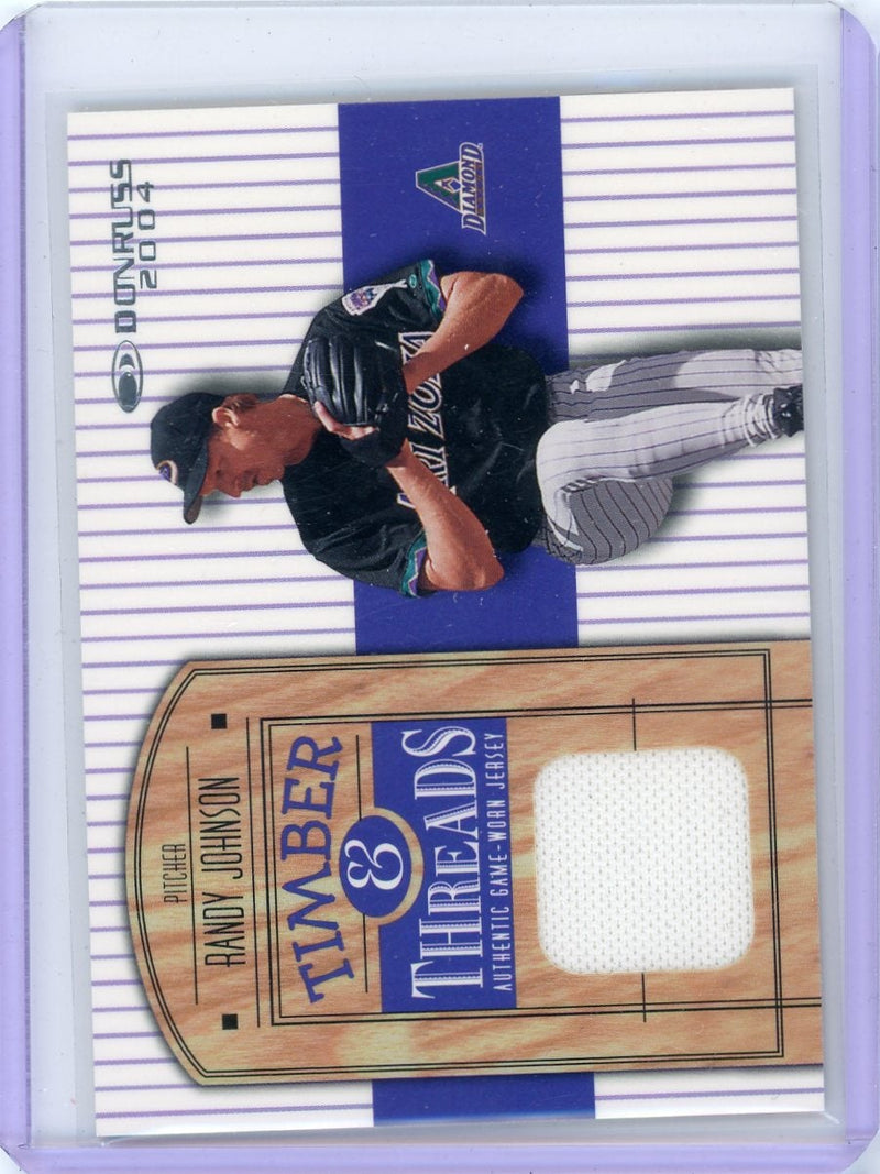 Randy Johnson 2004 Donruss Timber & Threads game-used jersey relic