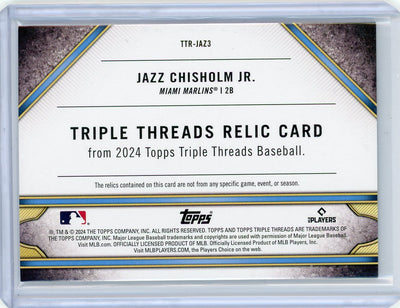 Jazz Chisholm Jr. 2024 Topps Triple Threads game-used jersey relic #'d 08/27 "2x20 SB"