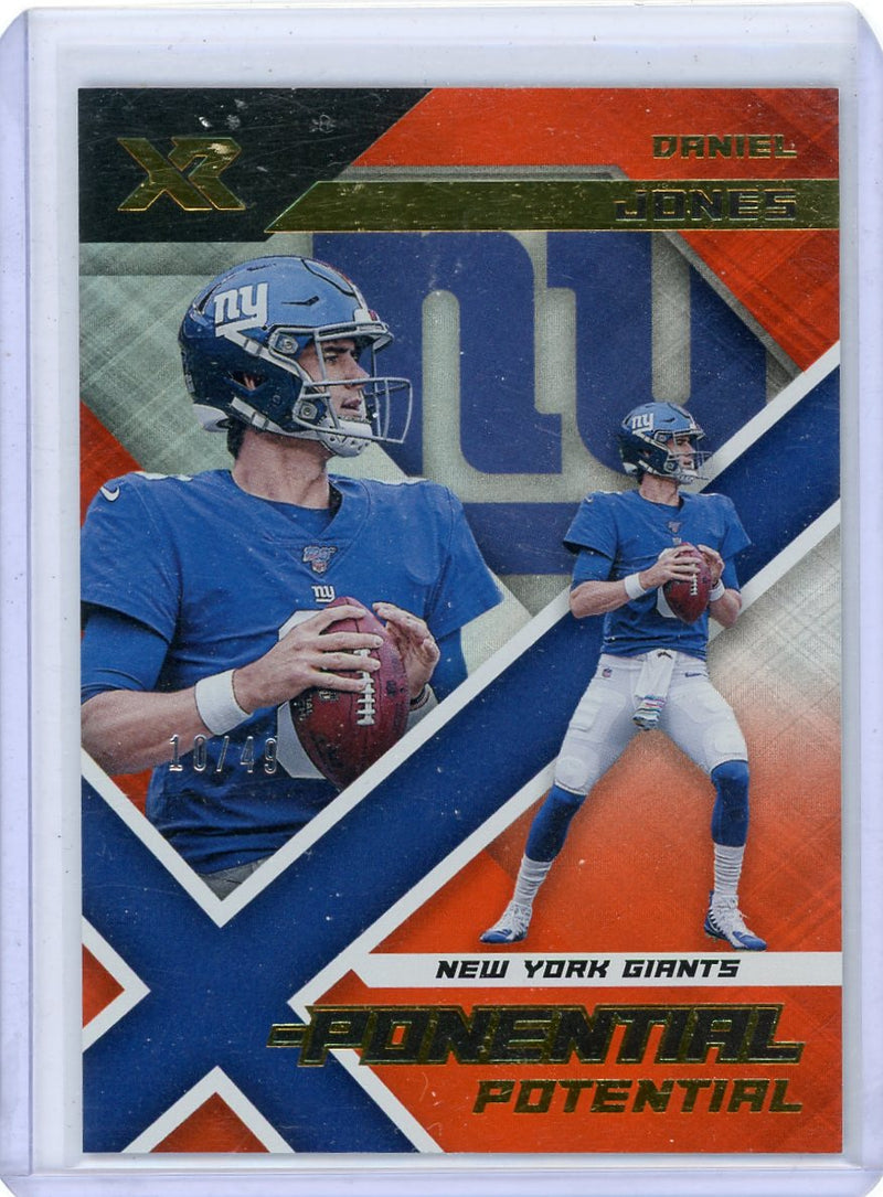 Daniel Jones 2020 Panini XR X-Ponential Potential orange foil 