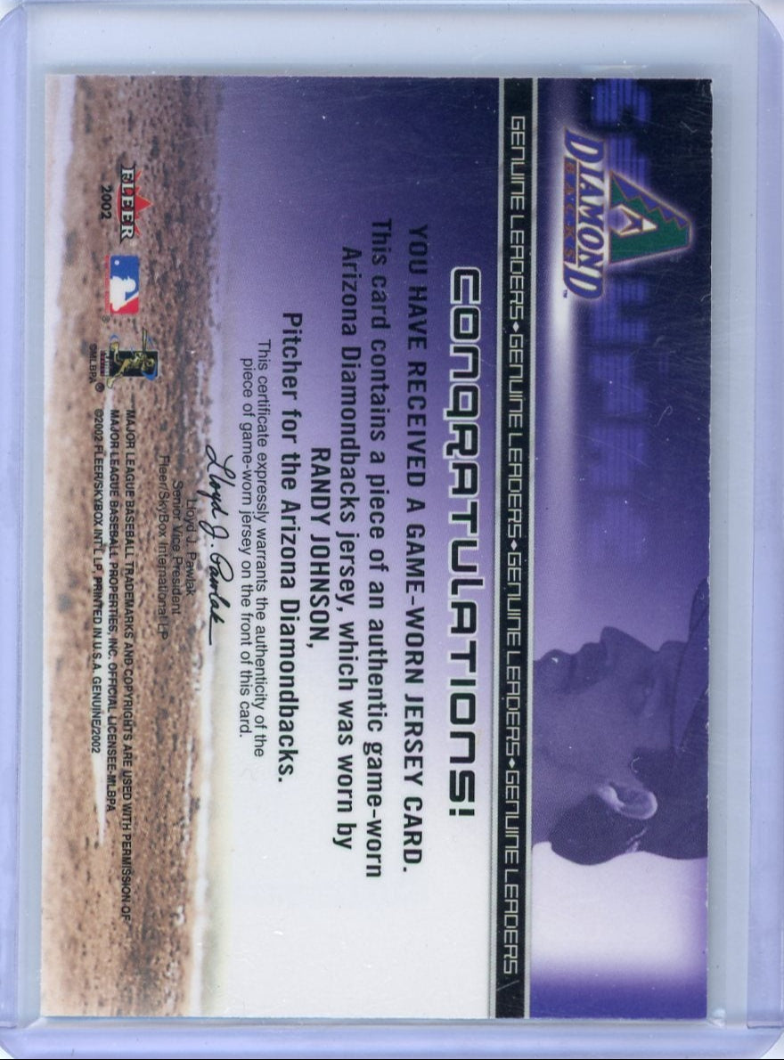 Randy Johnson 2002 Fleer Genuine Leaders jersey relic